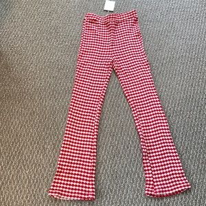 Zara Red and White Knit Pants